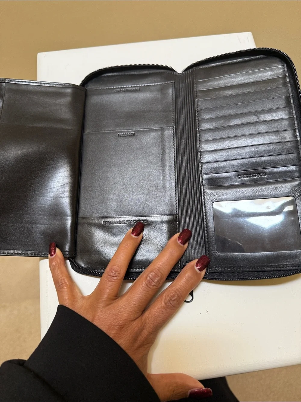 Vintage “Butter Calf” 100% Leather Zip Around Travel Wallet - Dopp Collection